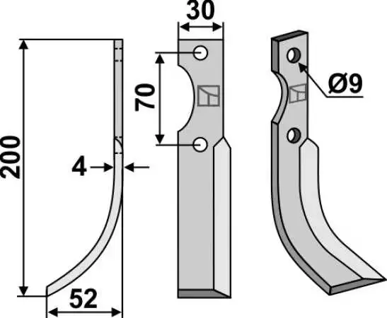 Fräsmesser 200x30mm, links